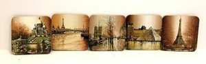 5er Set Paris Frankreich Getränk Untersetzer Souvenir Französischer Eiffelturm - Bild 1 von 7