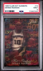 DENNIS RODMAN 1995 Flair Hot Numbers PSA 9 MINT #13 San Antonio Spurs Fleer - Picture 1 of 2