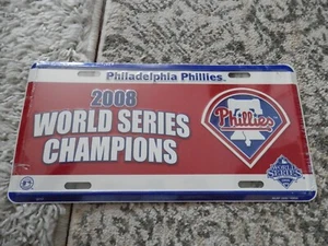 2008 Philadelphia Phillies tin license plate new vintage World Series - Picture 1 of 4