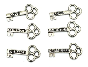 LOT of 6 VGUC Metal Morphosis Keychain Purse Charm Pendant 1.5 in - Picture 1 of 7
