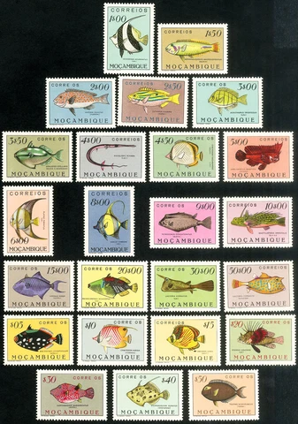 Mozambique Stamps # 332-55 MLH Rare Fish Set Cover