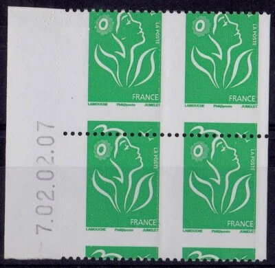 N°3742d BLOC DE 4T DATE 02.02.2007 NON CONFECTIONNE+ PIQUAGE A CHEVAL S/CALVES** - Photo 1/4