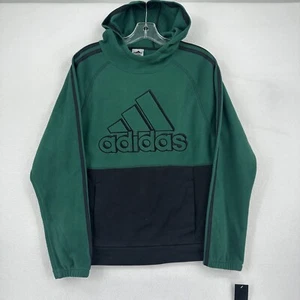 Adidas Youth Pullover Long Sleeve Hoodie Sweatshirt Size XL (18/20) Green Black - Picture 1 of 9