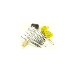 Boxed Camping Accessory Set (Mallet, Steel Pegs, High Vis Rope & Peg Extractor) - Picture 1 of 1
