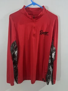 Lakota Products Ranger Boats Red & Camo 1/4 Zip Pullover Fishing Shirt Mens XL - Picture 1 of 9