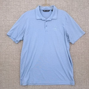 Travis Mathew Mercedes Benz Golf Polo Shirt Athletic Fit Blue Size L Logo Geo - Picture 1 of 12