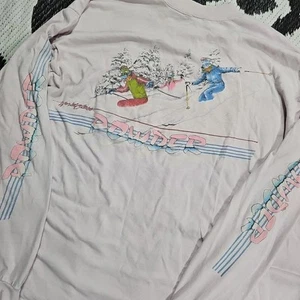 VTG World Class Powder 1980s Long Sleeve Single Stitch Shirt PINK 80s  - Picture 1 of 11