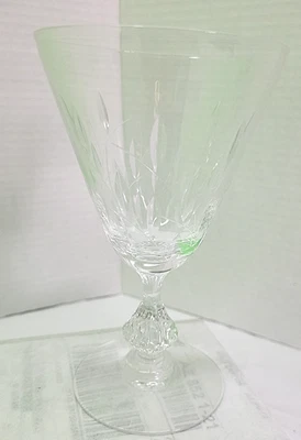 Lot of 6 DUNCAN  & MILLER "Willow" Hand Blown, Leaf Cut 6.5" Crystal MCM GLASSES - Image 1 of 4
