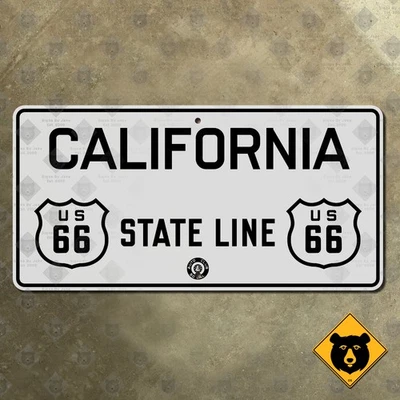 Línea estatal de California EE. UU. Ruta 66 ACSC auto club señal de carretera Mother Road 24x12 Foto 1 de 2