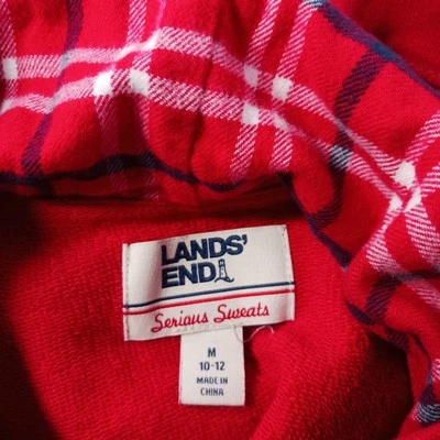 Sudadera con capucha Lands End Serious para mujer talla M roja con botones Foto 1 de 4