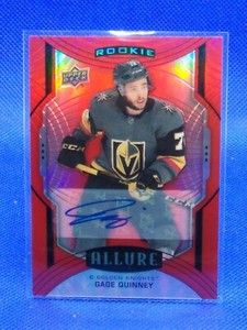 2020-21 Upper Deck Allure SP Red Rainbow Gage Quinney #118 Rookie Auto RC