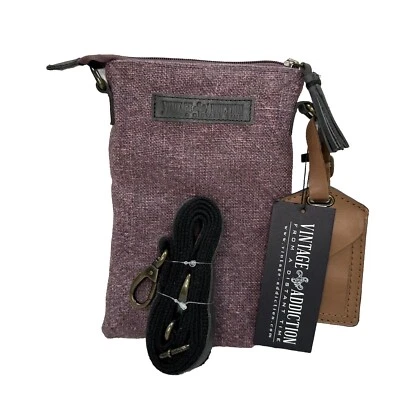 Nuevo con etiquetas Bolso Bandolera Bolso Bandolera Vintage Adicción Reutilizado Suave Púrpura Reciclar Foto 1 de 4