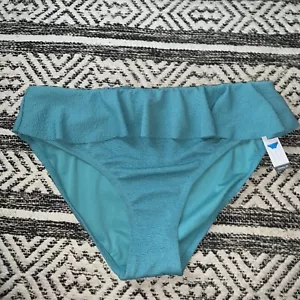 Nuevo bikini parte inferior de bikini acento con volantes cintura alta calce descarado para mujer talla XL 16 18 🙂199 - Imagen 1 de 6