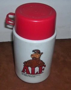 Vintage Thermos Brand 1988 Alf White Thermos w/ Red Cup - Picture 1 of 2