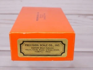 Precision Scale 10674.1 D&RGW Short Caboose 0577 0578 Plastic Brass Details HOn3 - Picture 1 of 4