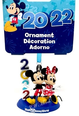 Disney Parks Mickey And Minnie Mouse Walt Disney World 2022 Ornament NEW - Image 1 of 4