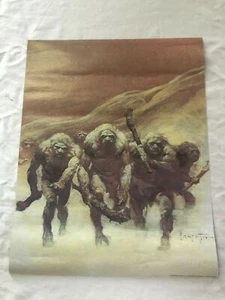 FRANK FRAZETTA Fantasy Art Print Barbarians 2.2 1969 Double Sided Window Type - Picture 1 of 4