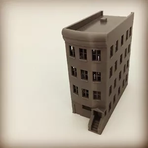 Edificio de piedra marrón del siglo XX - escala N 1:160 - modelo impreso en 3D EE. UU. - Imagen 1 de 12