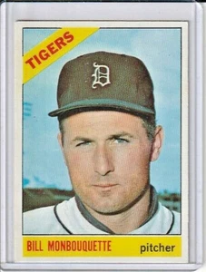 Bill Monbouquette 1966 Topps Baseballkarte halbhoch #429 - Detroit Tigers - Bild 1 von 2