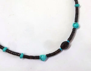 22 Inch Turquoise Nugget Necklace, Southwestern Necklace, Heishi Necklace - Picture 1 of 3