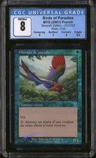 Magic MTG 7th Edition French FOIL Birds of Paradise CGC 8 NEAR MINT (NM)