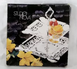 Studio Nova Silver Radiance 2 Ebenen Quadratisch Süßigkeiten Tablett Servierschale - Bild 1 von 24