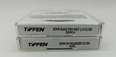 New Tiffen 82mm Black Pro-Mist 1/4 & Linear Polarizer Filter Set - 2 Filters - Image 1 of 4