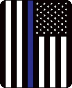 POLICE FLAG THIN BLUE LINE QUEEN SIZE SOFT COZY BEDROOM BED BLANKET 79'' x 96'' - Picture 1 of 1