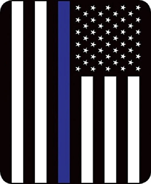POLICE FLAG THIN BLUE LINE QUEEN SIZE SOFT COZY BEDROOM BED BLANKET 79'' x 96'' - Image 1 of 1