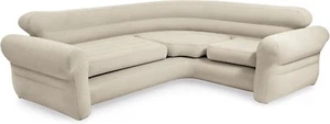 Inflatable Corner Sofa L-Shaped Indoor Quick Inflate Cozy Sleep 880 Lb Capacity - Picture 1 of 5