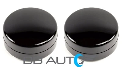 REAR WHEEL BLACK CENTER HUB CAPS PAIR FOR 2003-2017 DODGE RAM 3500 1-TON DUALLY - Image 1 of 4