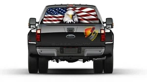 BANDERA AMERICAN EAGLE Ventana Perforada Gráfica Calcomanía Camión Patriótico SUV ondulando - Imagen 1 de 5