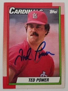 Ted Power Signed Topps #59 1990 Card Auto Cardinals Cincinnati Reds MLB RAD - Picture 1 of 3