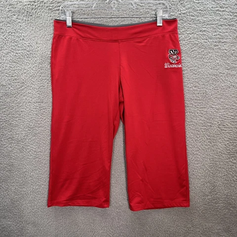 Wisconsin Badgers Capris Womens Large Red Bucky Badger NCAA Sports UW Madison Cover