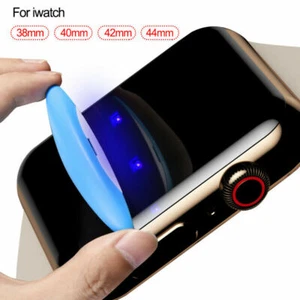 Protector de pantalla de pegamento completo UV nano líquido para Apple Watch 38 42 mm 40 mm 44 mm 6 SE - Imagen 1 de 12