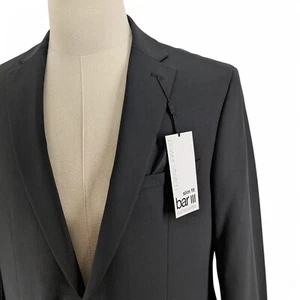 Bar III Men’s Slim Fit Wool Suit Jacket Stretch Blazer Sport Coat Black 46L $425 - Picture 1 of 9