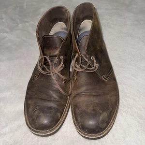 Clarks 15522 Bushacre 2 Brown Leather 2-Eye Lace-Up Desert Boots Men's US 11.5 - Picture 1 of 9