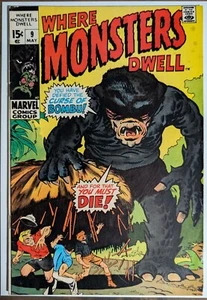 Where Monsters Dwell #9 FN 1971 Jack Kirby Severin Art Mid Grade Marvel Comic - Picture 1 of 3