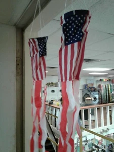 2 Small USA American Windsocks US Fourth July Patriotic Wind Sock Bag Flag Decor - Picture 1 of 8