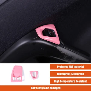Car Window Lift Button Frame Trim For Benz Smart Fortwo 451 2010-2015 ABS Pink - Picture 1 of 12