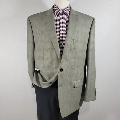 Chaps Men's Sport Coat Blazer Two Button Grayish Beige Multi Color Plaid 48L - Image 1 of 4