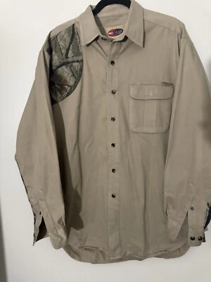 Pro Gear Wrangler Shirt Mens XL Long Sleeve Khaki Camo Shooting Hunting - Image 1 of 4