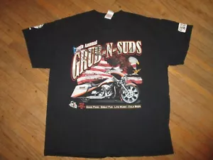 BIKER BAR GRUB & SUDS T SHIRT Headless Motorcycle Rider SRocking Horse Saloon XL - Picture 1 of 3