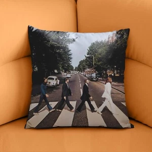 Beatles Abbey Road Pillow Cover, Music Lover Gift, Retro Cushion Case, Rock Band - Picture 1 of 10