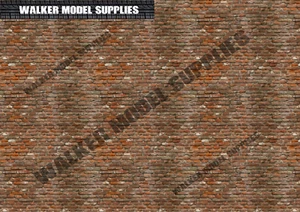 1:16 Scala Rustico Mattone Muro - Auto Esterno (Vinile Fogli Design 5 - Picture 1 of 4