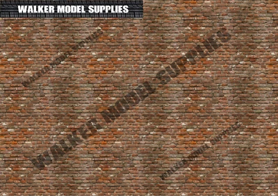 1:16 Scala Rustico Mattone Muro - Auto Esterno (Vinile Fogli Design 5 - Immagine 1 di 2