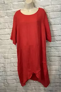 Vestido midi Klasiks Italia para mujer rojo cambio dobladillo asimétrico talla XL NUEVO - Imagen 1 de 9