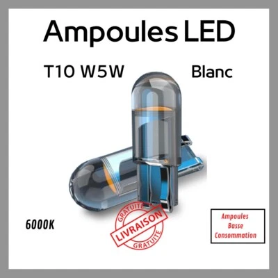 3 x Ampoule veilleuse Feu LED W5W T10 « BLANC »XENON 6000k voiture auto moto - Photo 1/3