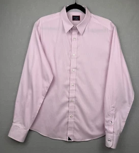 UNTUCKIT Langarm Hemd Herren Large Slim Fit Rosa Weiß Gestreift Baumwolle Knopf - Bild 1 von 13