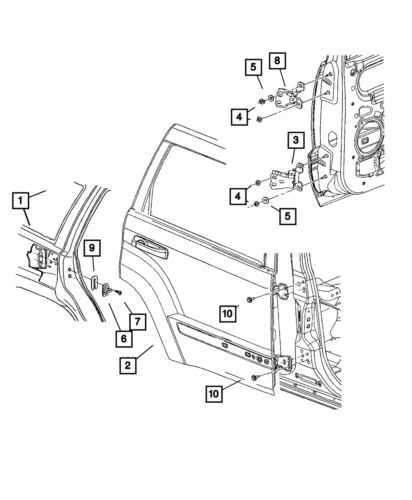 Panel de puerta trasero derecho genuino Mopar 2005-2010 Jeep Grand Cherokee 55394386AD Foto 1 de 2